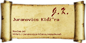 Juranovics Klára névjegykártya