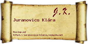 Juranovics Klára névjegykártya