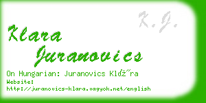 klara juranovics business card